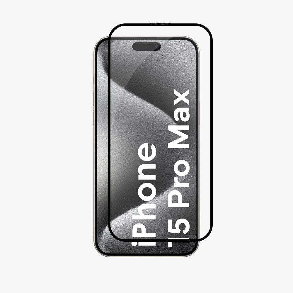 5D Full Cover Tempered Glass Screen Protector for iPhone 15 Pro Max (10 Pcs / Pack)