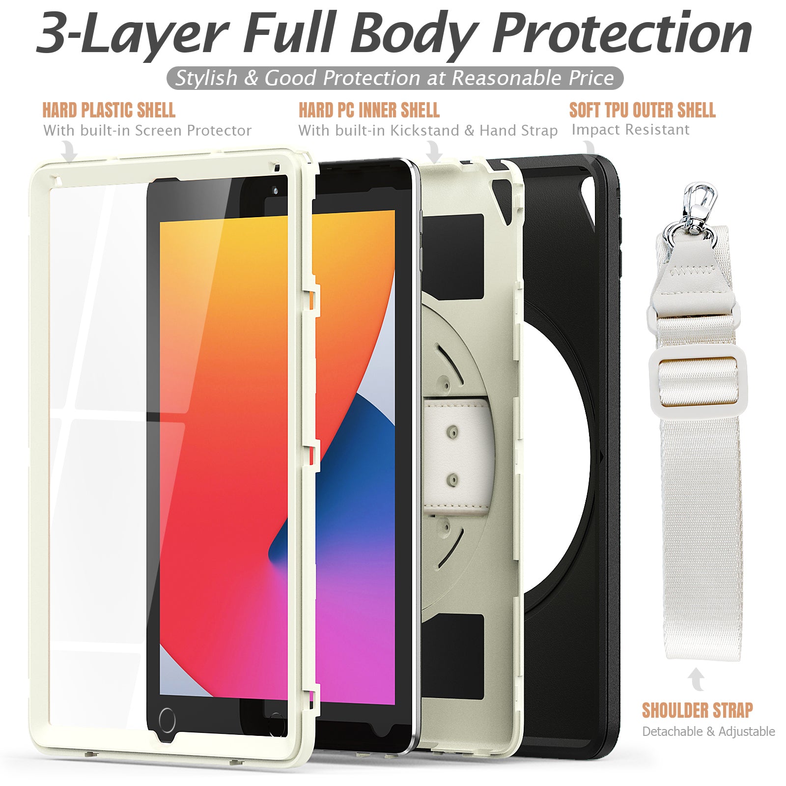 Kids Shockproof Strap Stand Case for iPad 9.7" (2017/2018)