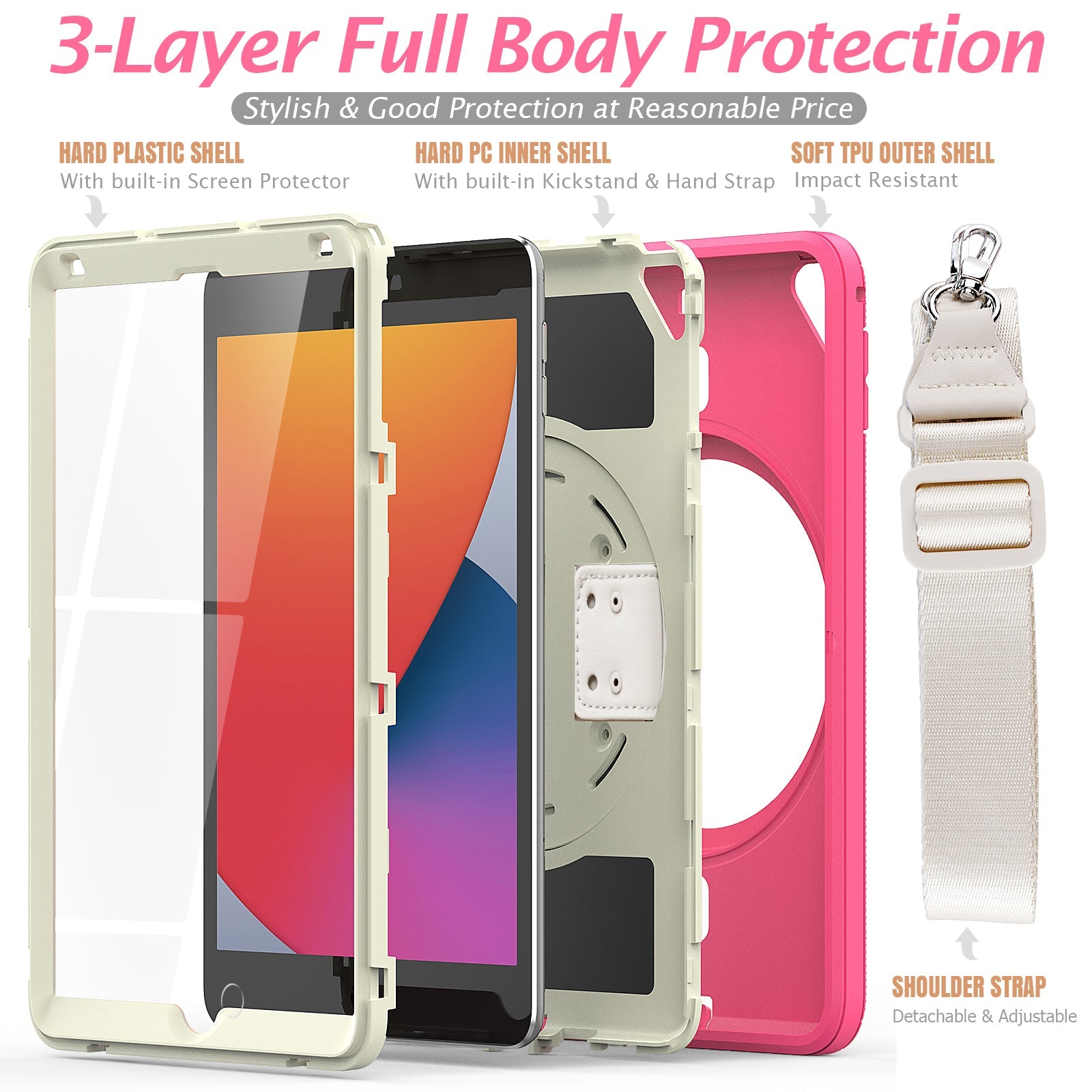 Kids Shockproof Strap Stand Case for iPad Mini 4 / 5