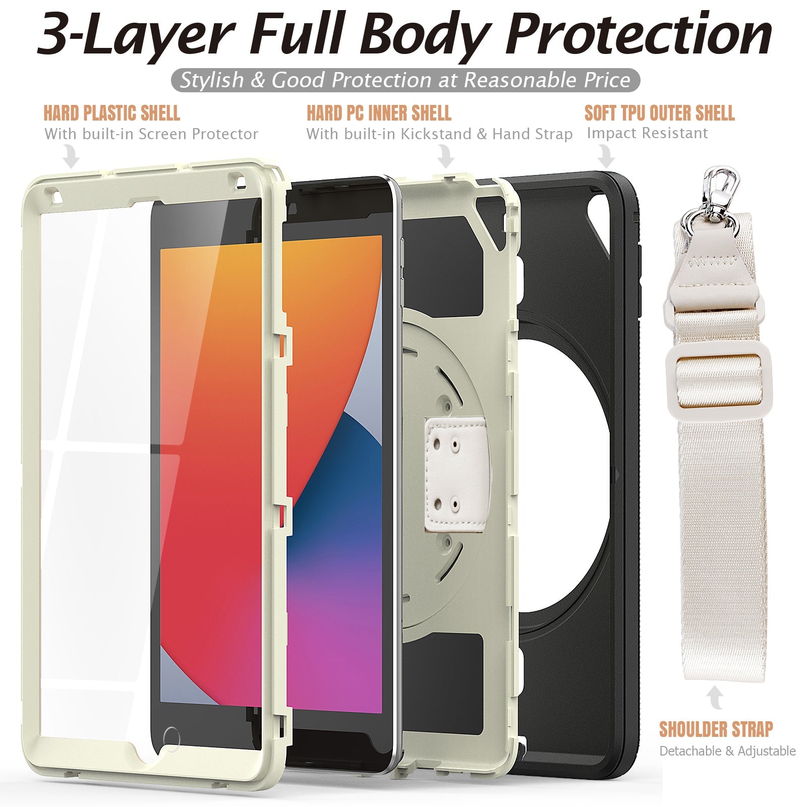 Kids Shockproof Strap Stand Case for iPad Mini 4 / 5