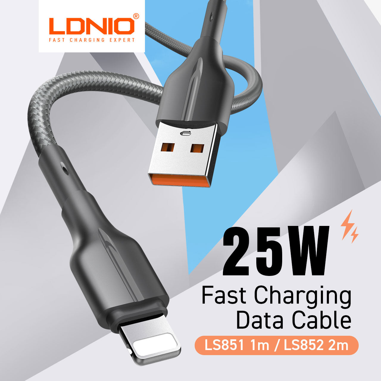[LS851 / LS852] 25WA Fast Charging USB3.0 Data Cable (Lightning / Type-C / Micro)