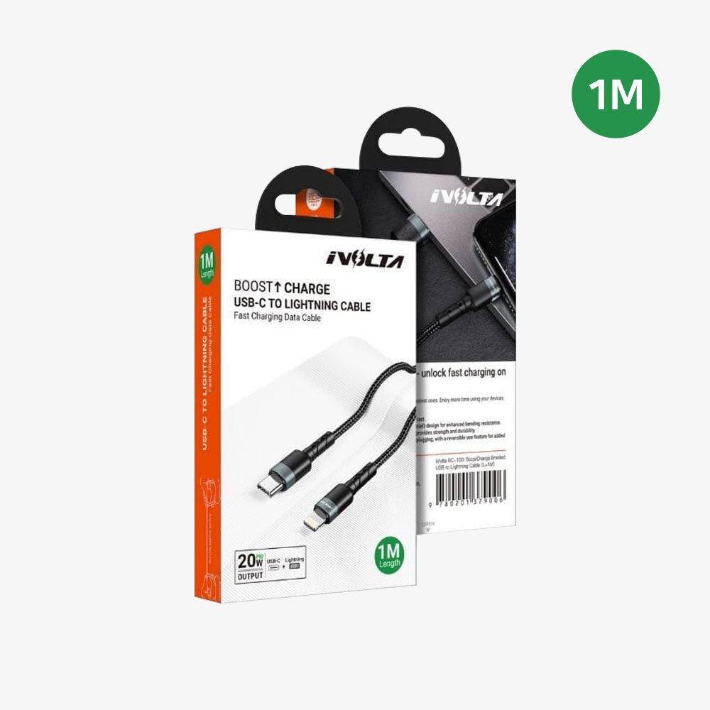 iVolta [RC-102i] BoostCharge 1m Braided Type-C to Lightning Cable