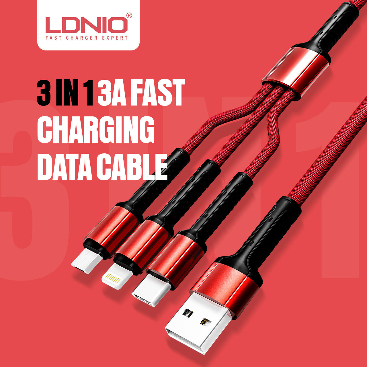 [LC93] 3 in 1 Data Cable 1.2m (Lightning / Type-C / Micro)