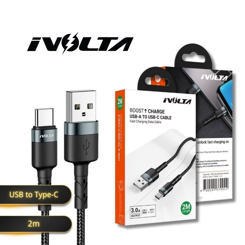 iVolta [RC-101a] BoostCharge 2m Braided USB to Type-C Cable