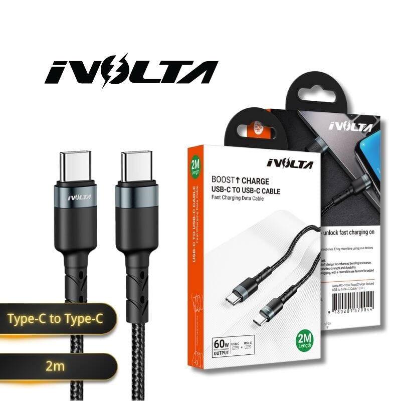 iVolta [RC-103a] BoostCharge 2m Braided Type-C to Type-C Cable