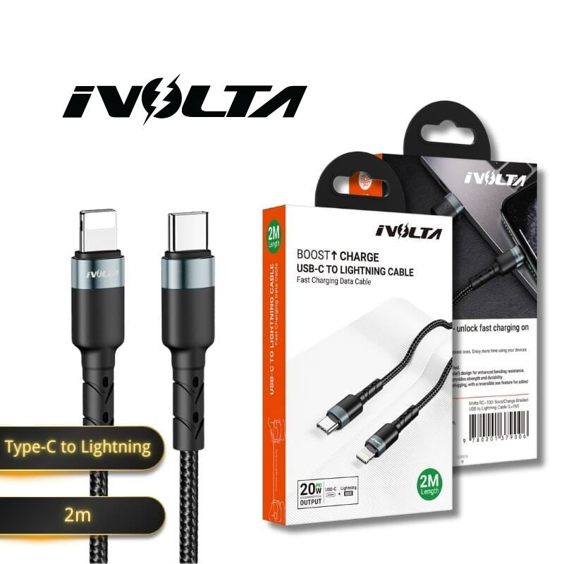 iVolta [RC-103i] BoostCharge 2m Braided Type-C to Lightning Cable