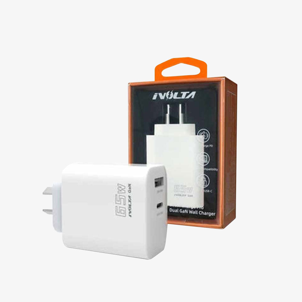 iVolta BOOST↑GaN 65W USB-C PD + USB-A Wall Charger [Certified]