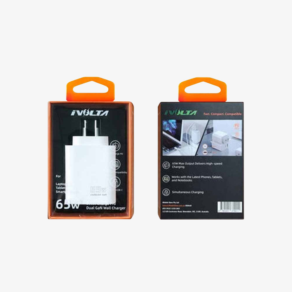 iVolta BOOST↑GaN 65W USB-C PD + USB-A Wall Charger [Certified]