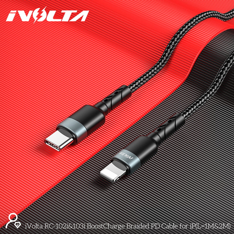 iVolta [RC-103i] BoostCharge 2m Braided Type-C to Lightning Cable