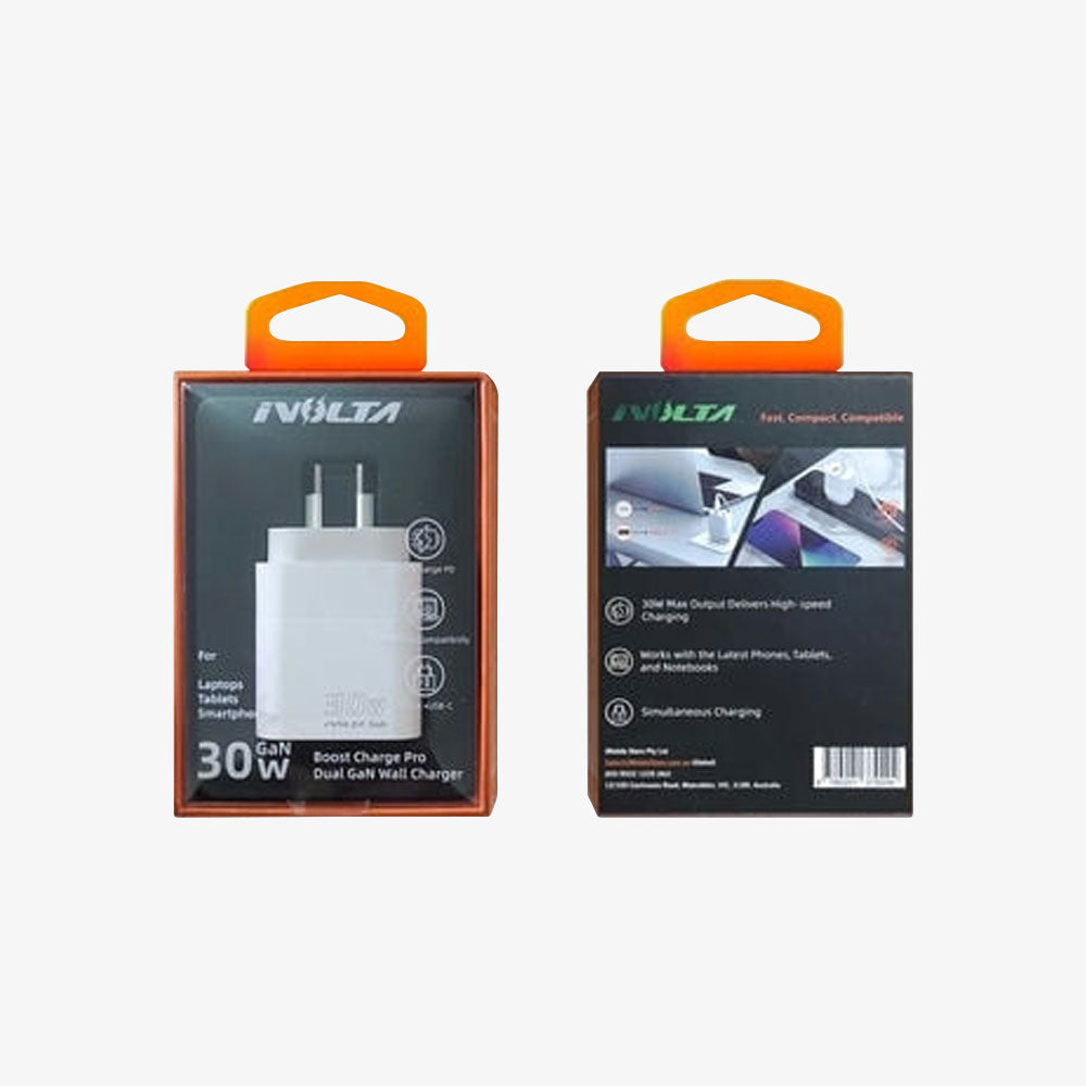 iVolta BOOST↑GaN 30W USB-C PD + USB-A Wall Charger [Certified]