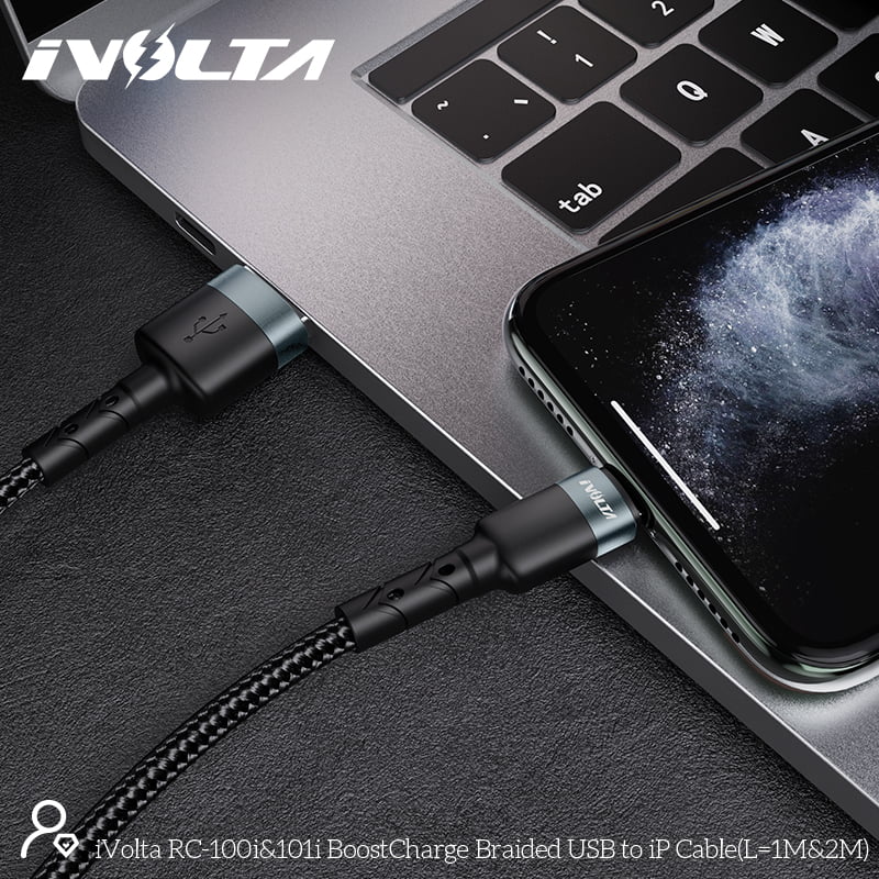 iVolta [RC-100i] BoostCharge 1m Braided USB to Lightning Cable