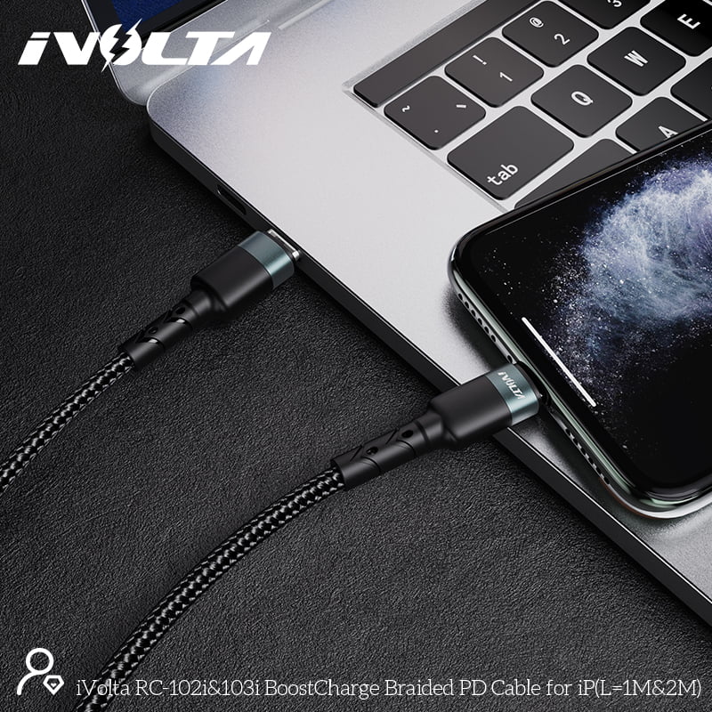 iVolta [RC-102i] BoostCharge 1m Braided Type-C to Lightning Cable