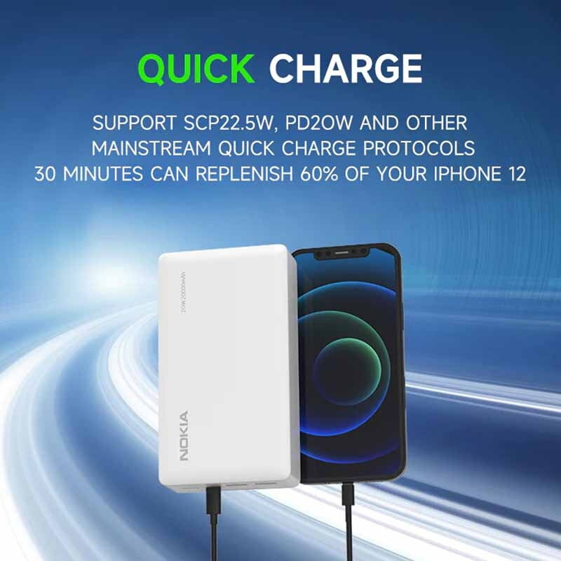 Nokia 20W Fast-charging Power Bank PD+QC 20000 mAh