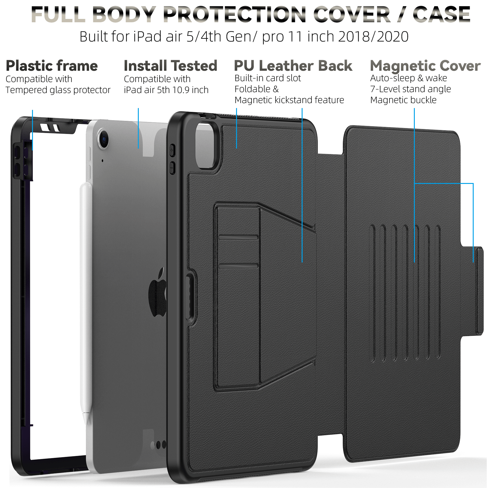 Unicon Defender [All in One] Case for iPad Air 4 / Air 5 10.9" (2020/2022) / Pro 11 (2018/2020/2021)