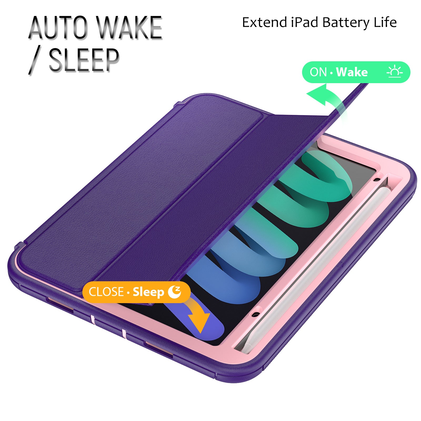 Auto Sleep wake Case for iPad Mini 6