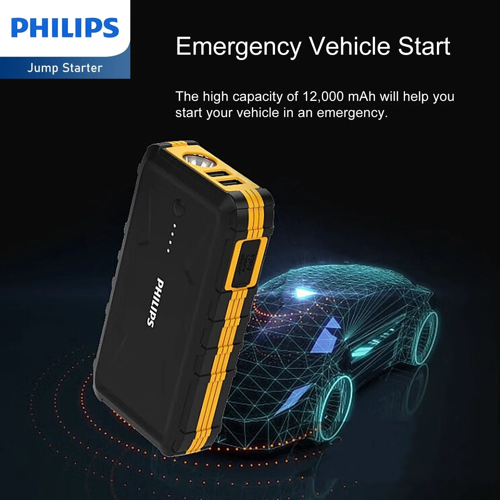 Philips Portable Car Battery Jump Starter