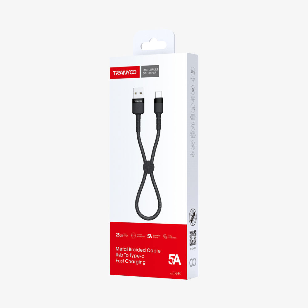[T-S4C] USB to Type-C Data Cable 25cm