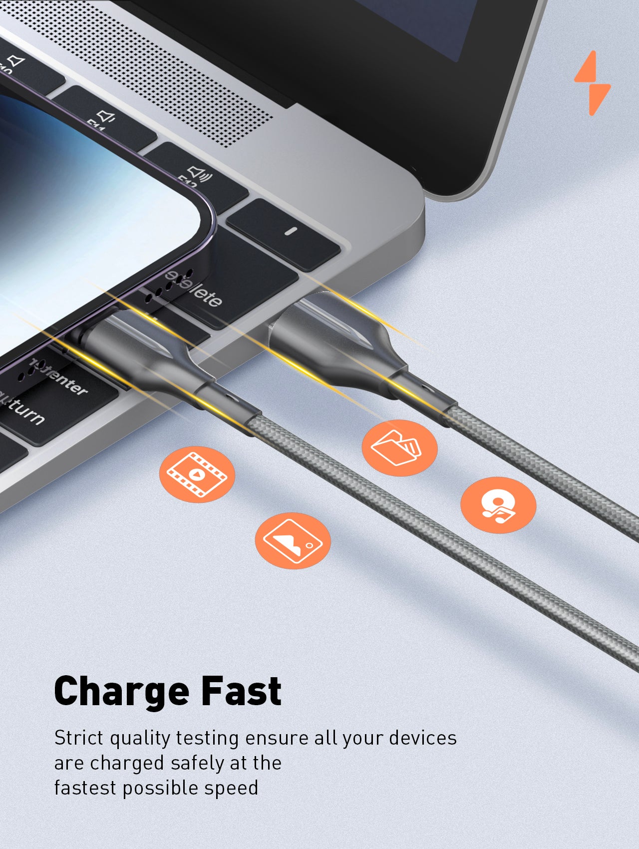 [LS851 / LS852] 25WA Fast Charging USB3.0 Data Cable (Lightning / Type-C / Micro)